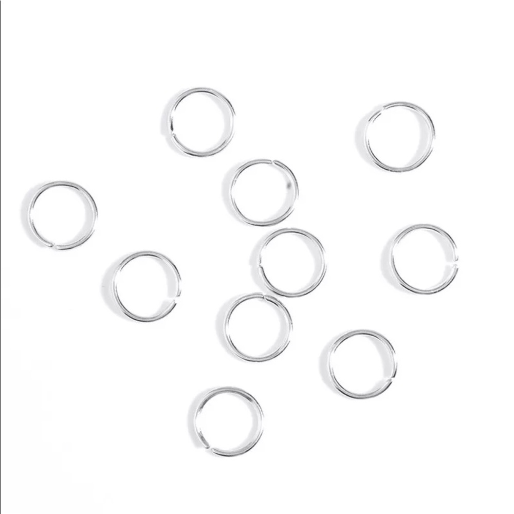 Hair Charms Silver Rings Set Of 10 New In Package - Picture 4 of 6